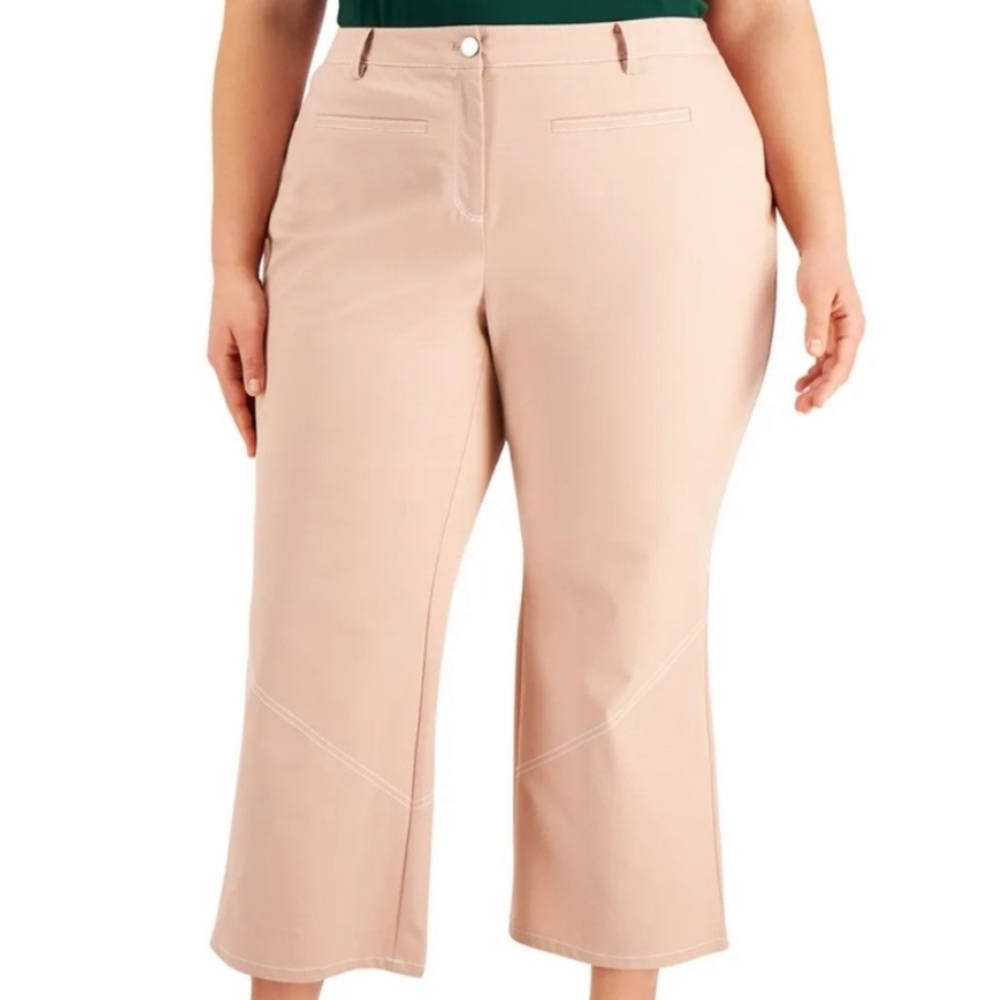 Alfani - Cream/Pink/Tan Cropped Wide Leg Pants 24W Size (Women)